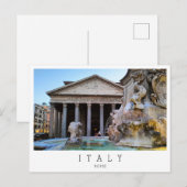 Rome, het Pantheon, Italië Briefkaart (Voorkant / Achterkant)
