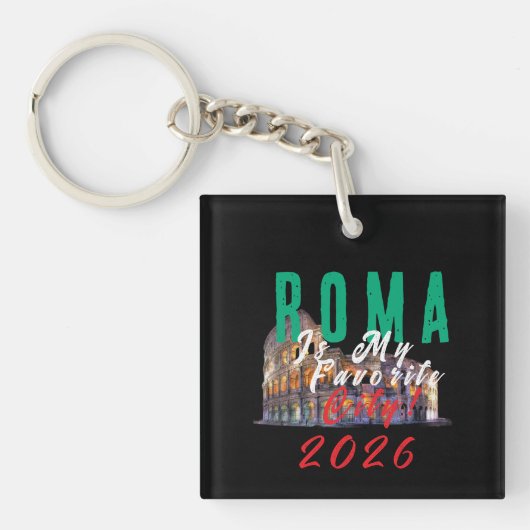 Rome is mijn lievelingsstad sleutelhanger (voorkant)