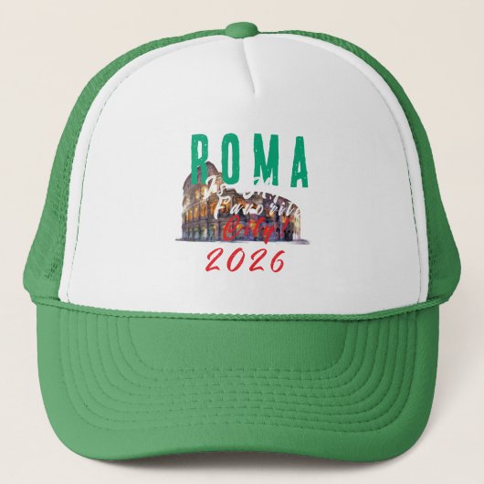 Rome is mijn lievelingsstad trucker pet (Voorkant)