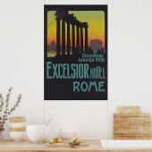 Rome  Italiaans reisposter Excelcior Hotel Poster (Keuken)