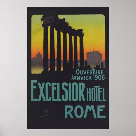 Rome  Italiaans reisposter Excelcior Hotel Poster (Voorkant)