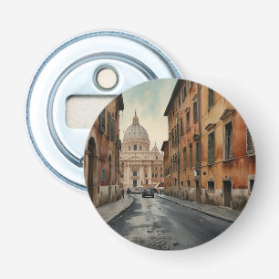 Rome Italiaanse Reis Waterverf in Vintage Stijl Button Flesopener
