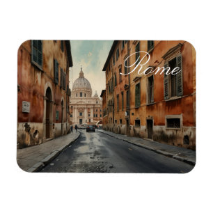 Rome Italiaanse Reis Waterverf in Vintage Stijl Magneet