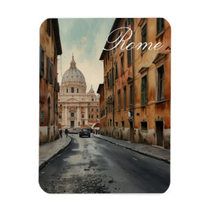 Rome Italiaanse Reis Waterverf in Vintage Stijl Magneet