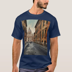 Rome Italiaanse Reis Waterverf in Vintage Stijl T-shirt