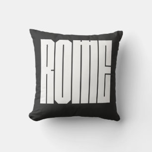 Rome Italiaanse Stad Vet Blok Lettertype Kussen