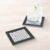 Rome Italian CIty Bold Block Typeface Glazen Onderzetter (Schuin)