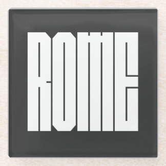 Rome Italian CIty Bold Block Typeface Glazen Onderzetter