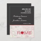 Rome Italië aankondiging om de datum te reserveren (Voorkant / Achterkant)