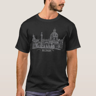 Rome Italië Ancient Architecture Ink Sketch T-shirt