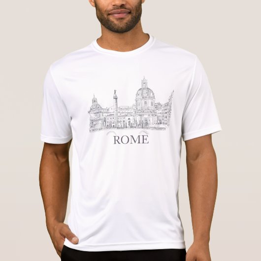Rome Italië Ancient Architecture Pen and Ink Sketc T-shirt (Voorkant)