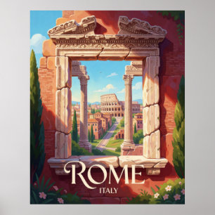 Rome Italië Antieke Architectuur Historische Stad Poster