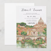 Rome Italië Aquarel Bruiloft Kaart (Voorkant / Achterkant)