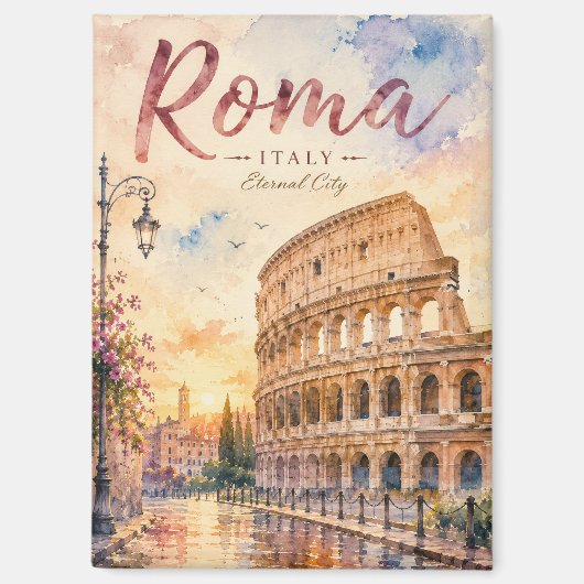 Rome Italië Aquarel Magneet (Voorkant)