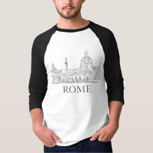 Rome Italië Architectuur Domes Pen en Inkt Drawing T-shirt
