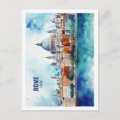 Rome Italië Beroemde Reisplaats Waterverf Briefkaart (Voorkant)