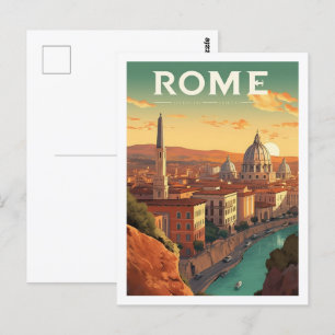 Rome Italië Beroemde Vintage Reisplaats Briefkaart