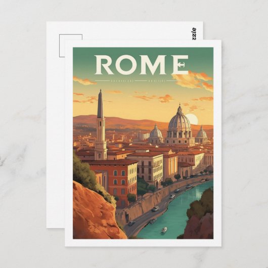 Rome Italië Beroemde Vintage Reisplaats Briefkaart (Voorkant / Achterkant)