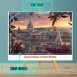 Rome Italië bij zonsondergang Briefkaart