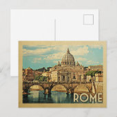 Rome Italië Briefkaart Vintage Travel (Voorkant / Achterkant)