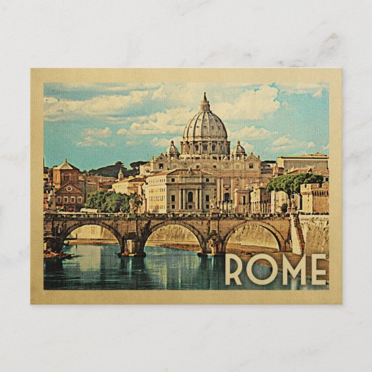Rome Italië Briefkaart Vintage Travel (Voorkant)