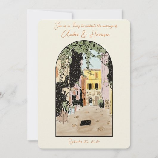 Rome Italië Bruiloft Save The Date Kaart (Voorkant)