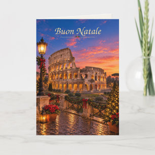 Rome Italië Buon Natale Feestdagen Kaart