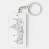 Rome Italië City Scene met Dome en Obelisk Sketch Sleutelhanger (achterkant)
