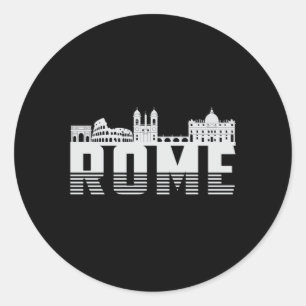 Rome Italië City Skyline Cityscape Funny Gift Ronde Sticker