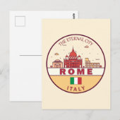 Rome Italië City Skyline Emblem Briefkaart (Voorkant / Achterkant)