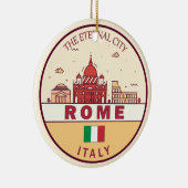 Rome Italië City Skyline Emblem Keramisch Ornament (Rechts)