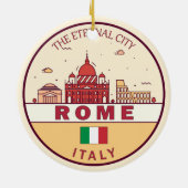 Rome Italië City Skyline Emblem Keramisch Ornament (Achterkant)