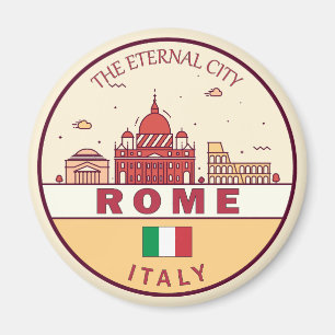 Rome Italië City Skyline Emblem Magneet