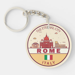 Rome Italië City Skyline Emblem Sleutelhanger