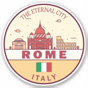 Rome Italië City Skyline Emblem Sticker