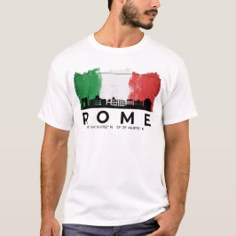 Rome Italië Cityscape Brush Flag T-shirt