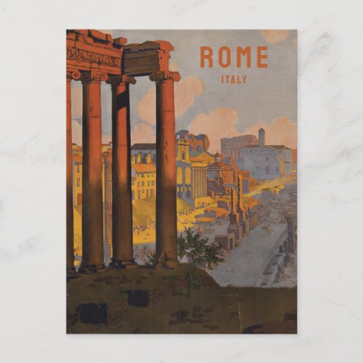 Rome Italië Coliseum Vintage Travel Briefkaart (Voorkant)