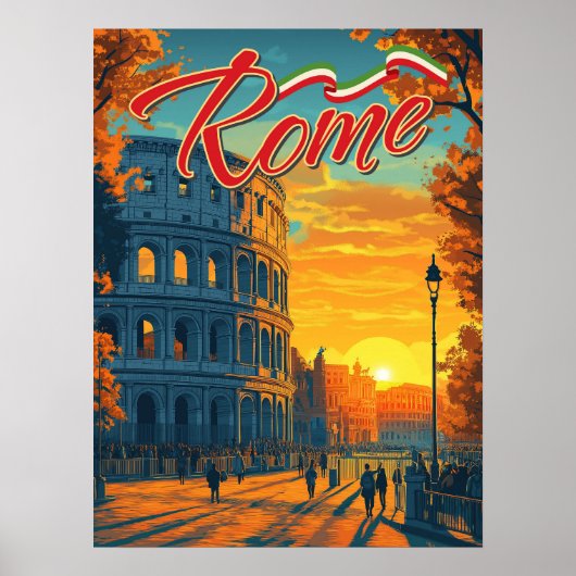 Rome, Italië: Colosseum Adventure Travel Poster (Voorkant)
