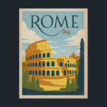 Rome, Italië Colosseum Briefkaart<br><div class="desc">Anderson Design Group is een bekroonde illustratie- en ontwerpfirma in Nashville, Tennessee. Oprichter Joel Anderson leidt een team van getalenteerde artiesten naar creëer originele poster kunst die lijkt op klassieke prints van de jaren 20 tot de jaren 60.</div>