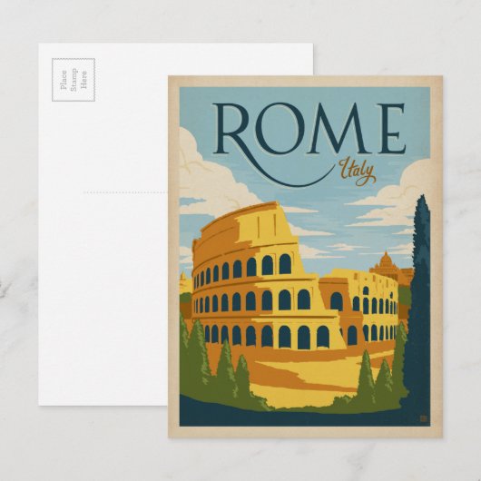 Rome, Italië Colosseum Briefkaart (Voorkant / Achterkant)