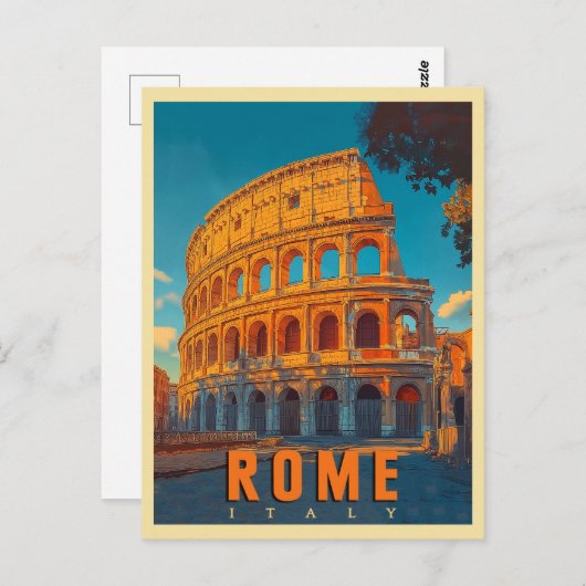 Rome Italië: Colosseum en oude wonderen Briefkaart (Voorkant / Achterkant)