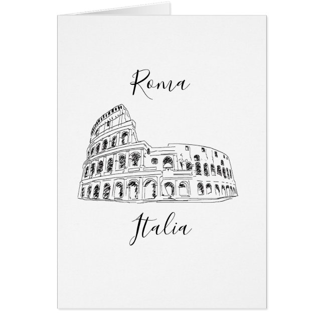 Rome Italië Colosseum Illustratie Kaart (Voorkant)