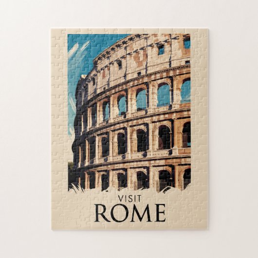Rome Italië Colosseum Illustratie Reiskunst Legpuzzel (Verticaal)
