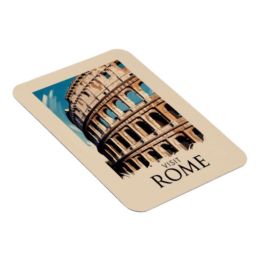 Rome Italië Colosseum Illustratie Reiskunst Magneet (Rechterzijde)