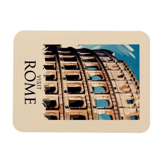 Rome Italië Colosseum Illustratie Reiskunst Magneet (Horizontaal)