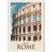 Rome Italië Colosseum Illustratie Reiskunst Sticker (Voorkant)