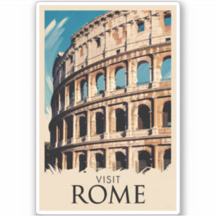 Rome Italië Colosseum Illustratie Reiskunst Sticker