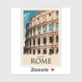 Rome Italië Colosseum Illustratie Reiskunst Sticker (Vel)