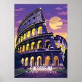 Rome - Italië, Colosseum, poster voor reiskunst (Voorkant)