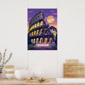 Rome - Italië, Colosseum, poster voor reiskunst (Keuken)